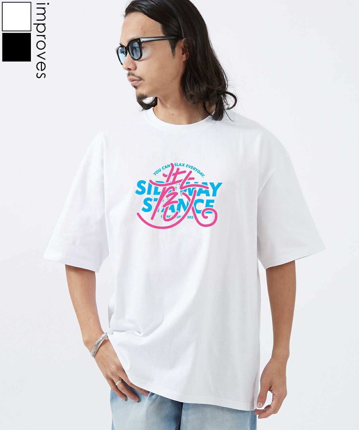 樂天商城 - 半袖Tシャツ メンズ レディース SIDEWAY STANCE サイドウェイスタンス オリジナルプリント 漢字ロゴ 半袖Tシャツ カットソー カジュアル アメカジ ストリート スケーター 韓国ファッション ブラック ホワイト
