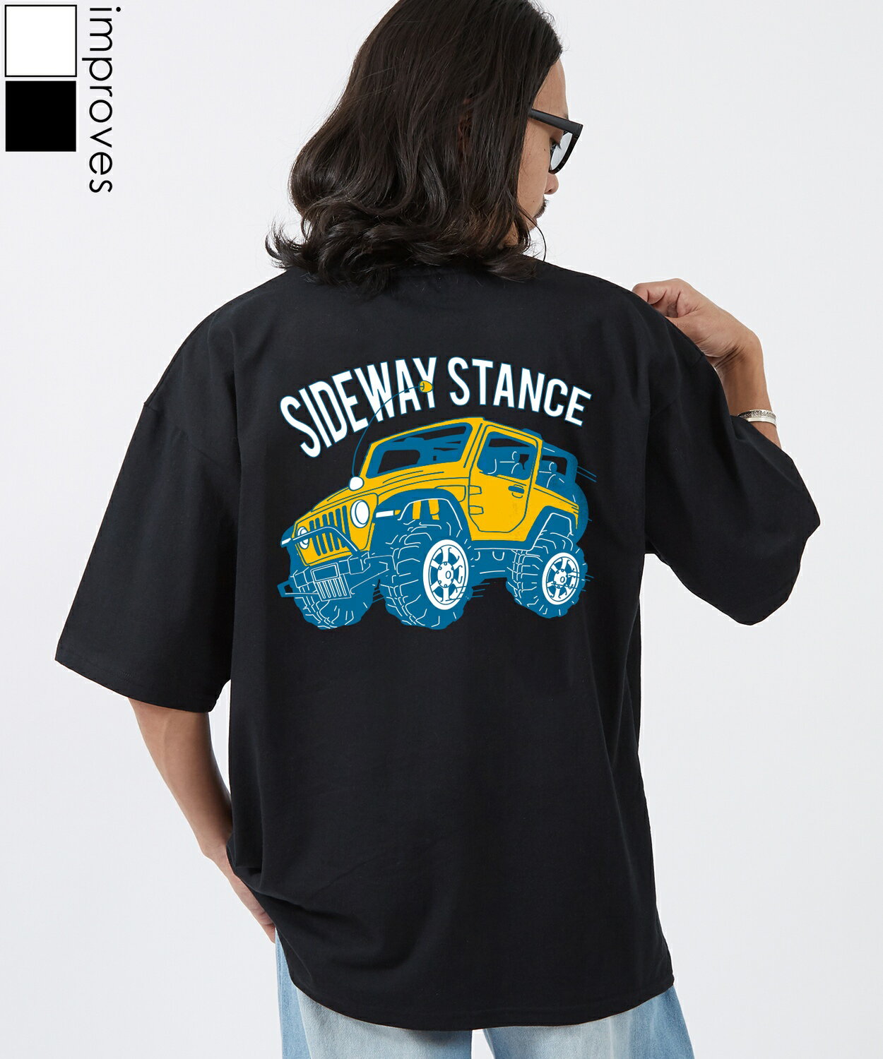 樂天商城 - 半袖Tシャツ メンズ レディース SIDEWAY STANCE サイドウェイスタンス オリジナルプリント ラジコンカー 半袖Tシャツ カットソー カジュアル アメカジ ストリート スケーター 韓国ファッション ブラック ホワイト