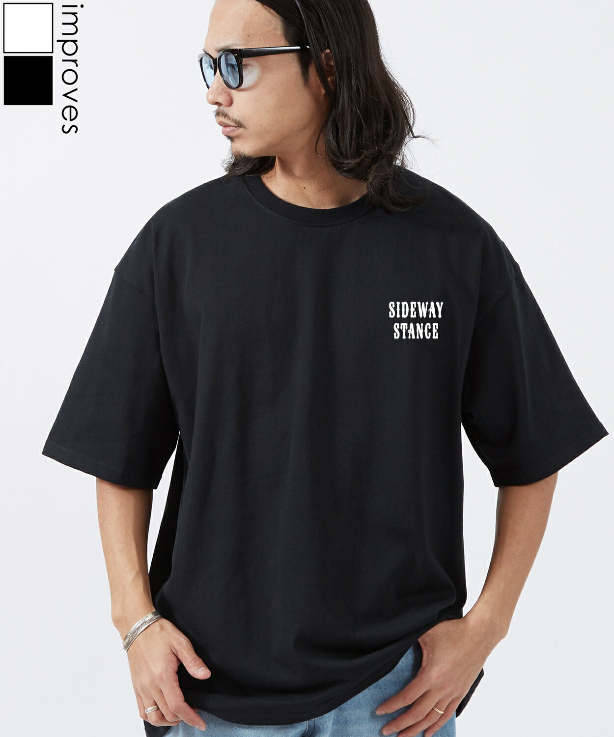 Rakuten - 半袖Tシャツ メンズ レディース SIDEWAY STANCE サイドウェイスタンスト ワンポイント ロゴ オリジナルプリント カットソー カジュアル アメカジ ストリート ワーク ブラック ホワイト