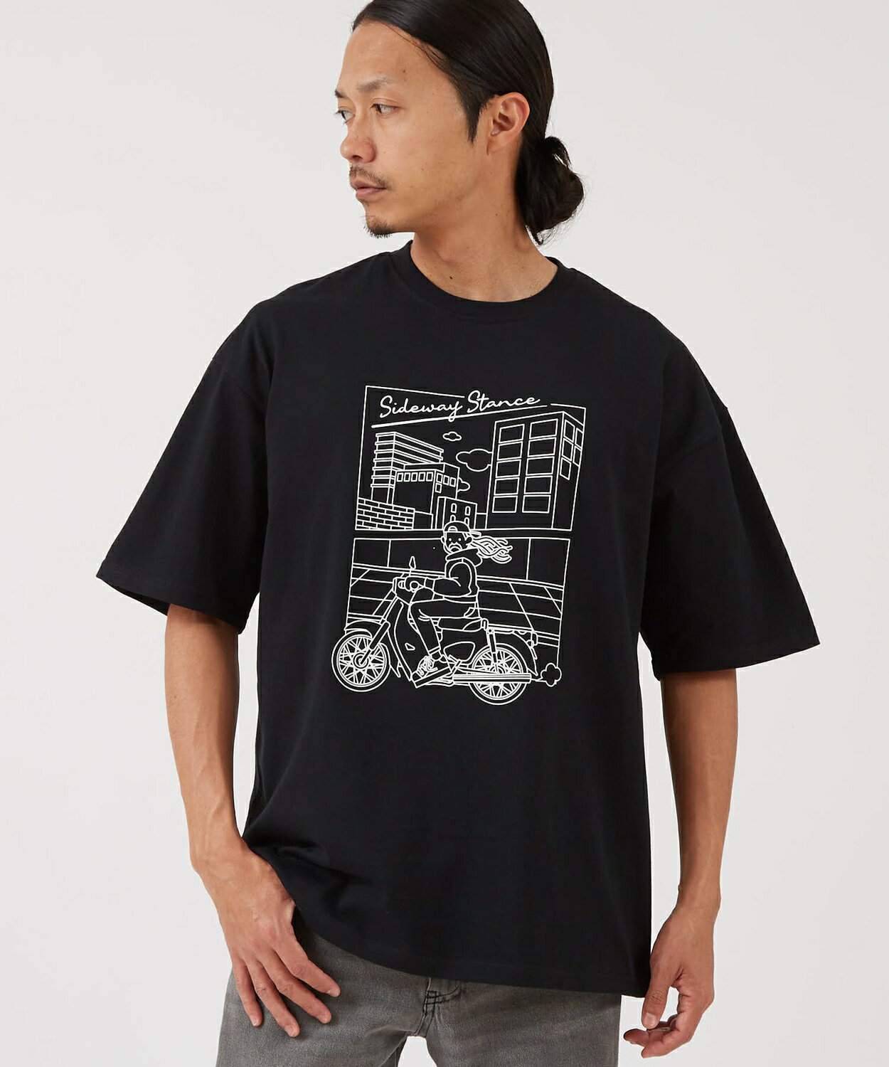 Rakuten - 半袖Tシャツ メンズ レディース SIDEWAY STANCE サイドウェイスタンス オリジナルプリント アート 半袖Tシャツ カットソー カジュアル アメカジ ストリート スケーター 韓国ファッション ブラック ホワイト