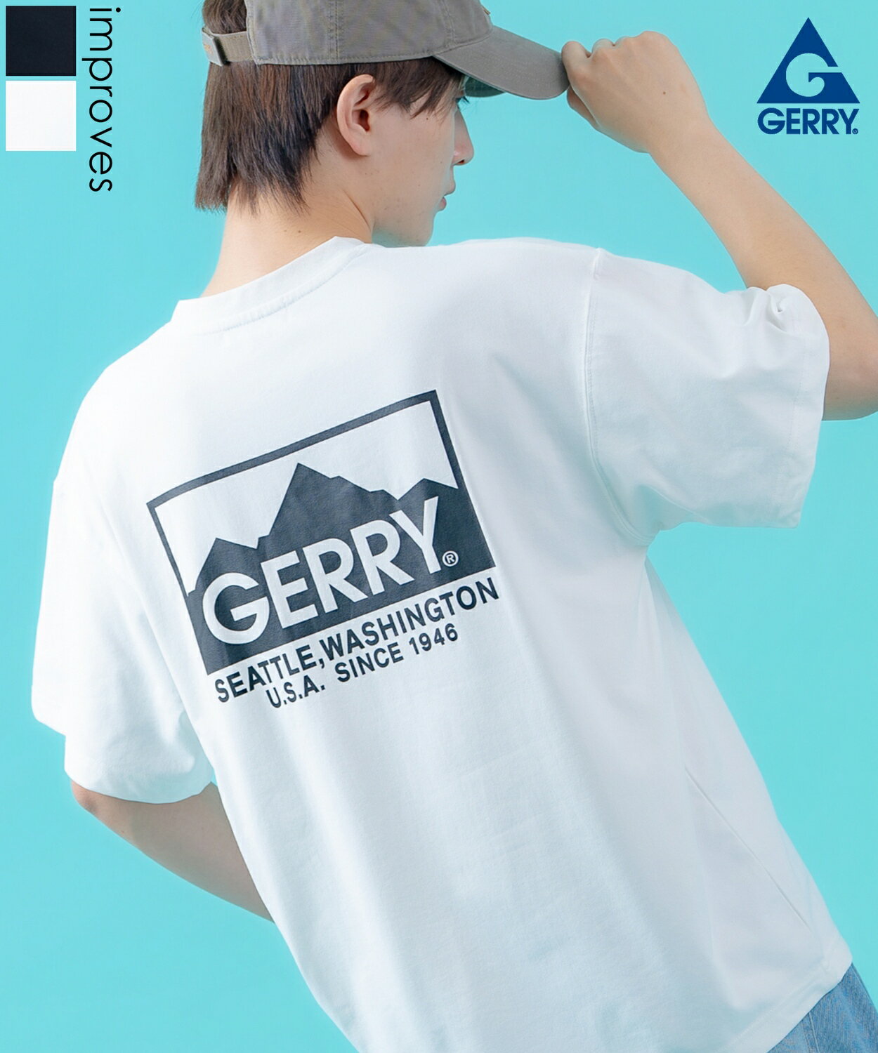 樂天商城 - 半袖Tシャツ メンズ レディース GERRY ジェリー マウントロゴ プリント カットソー アウトドア ストリート アメカジ 古着MIX ブラック ホワイト