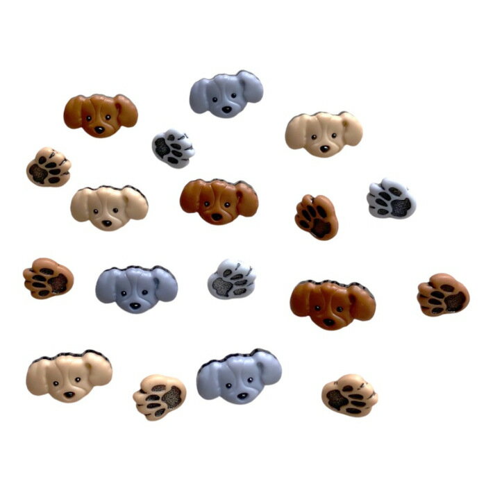 アメリカ Dress it Up! ボタン 子犬 と 肉球 17mm ドッグ いぬ ダックス プードル B 入園 入学 準備 パ..