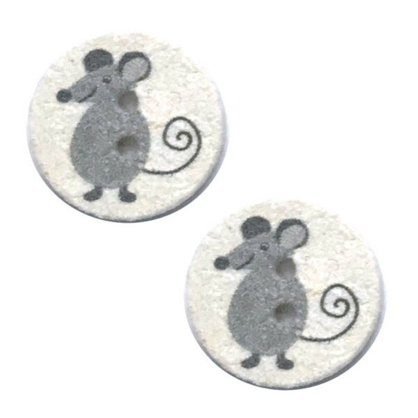 ドイツ リサイクル 綿・ポリエステル ボタン ネズミ 2個 JK マウス 鼠 エコ ねずみ エコロジカル 幼稚..