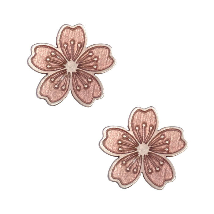 ドイツ ポリエステル ボタン さくらの花 ピンク2個 JK フラワー 桜 花 春 ビンテージ アンティーク
