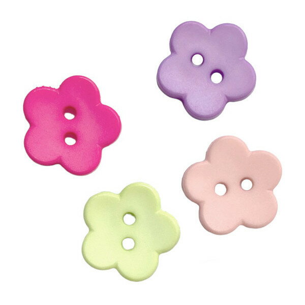 ドイツ ポリエステルボタン15mm ミニフラワーセット JK 13799