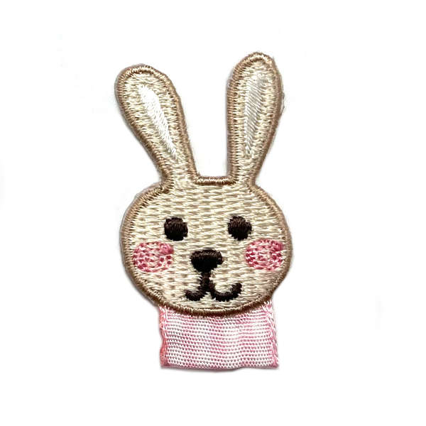 名札付けワッペン ラビット KR ネーム おなまえ 兎 うさぎ 動物 アイロン接着 入園 入学 準備 タグ ラ..