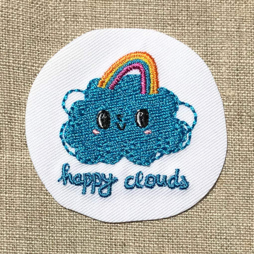 アップリケ ワッペン ハッピー クラウド ST 宇宙 天気 アイロン接着 入園 入学 準備 雲 くも