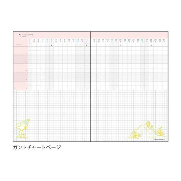 ゆうメール送料無料!スヌーピー/ガントチャートピーナッツ/ダブルマンスリー/2019年B6サイズ手帳/3.LPK(M-102)(1000099910)/2018年10月始まり/月曜始まり/スケジュール帳