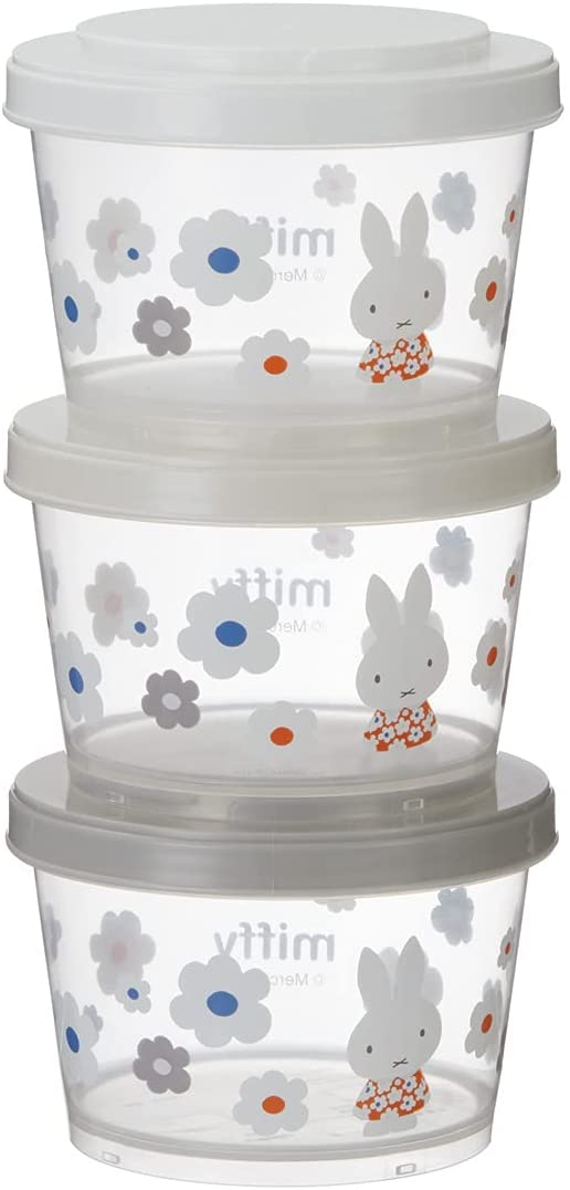 ◆●ミッフィー/ジョイント式薄肉保存容器3Pセット(549342)(SIJ3)/グレー/miffy/みっふぃー/スケーター(mail 390)