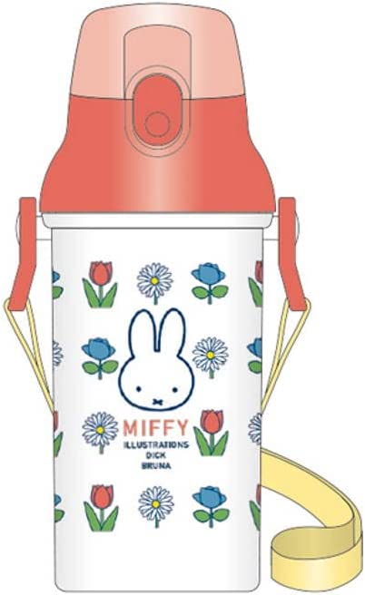 ミッフィー/抗菌食洗機対応ワンタッチボトル(BW22-35)/480ml/ランチ/サーモンピンク&ホ ...
