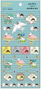 ●ミッフィー×ちびまる子ちゃん/マルチピースステッカー(BW22-10)/ブルー/MIFFY MEETS MARUKO/みっふぃー/スクエア(mail 190)
