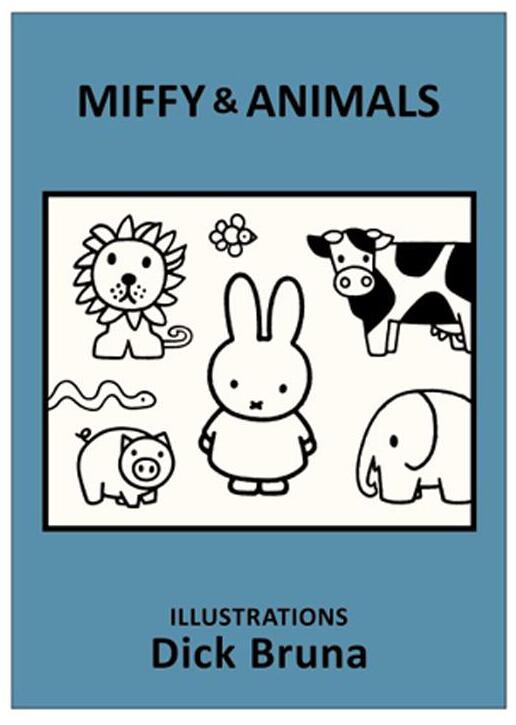 ●ミッフィー/ポストカード(BA24-4)/MIFFY&ANIMALS/ブルー/miffy/みっふぃー(mail 190)