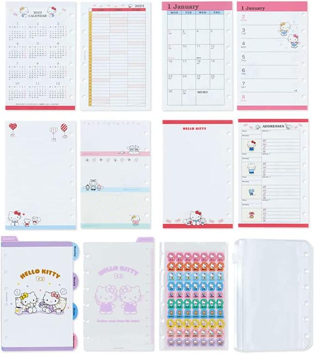ハローキティ/2023年リフィルセット(H6136)/2022年10月始まり/詰め替え/スケジュール帳/手帳/かわいい/サンリオ(mail 190)
