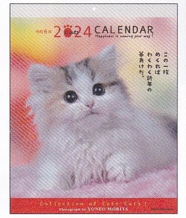 □●2024年/森田米雄・メッセージカレンダーCAT(24ACL-10)(506101)/アクティブコーポレーション/値下げしました(takuhai)