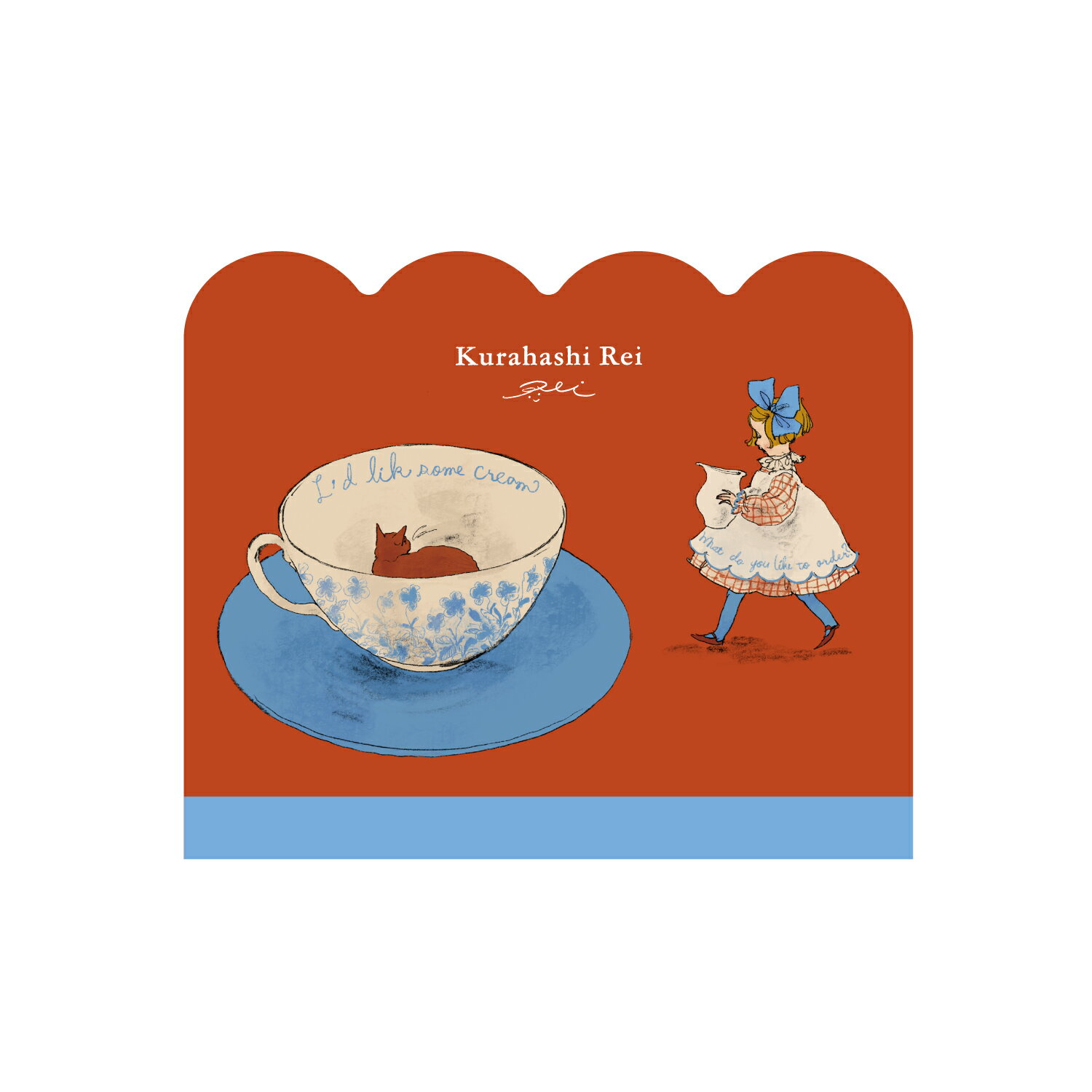 5月発売 くらはしれい ダイカットメモ 紅茶 (M055-44) (710303) レッド 学研ステイフル (mail 190)