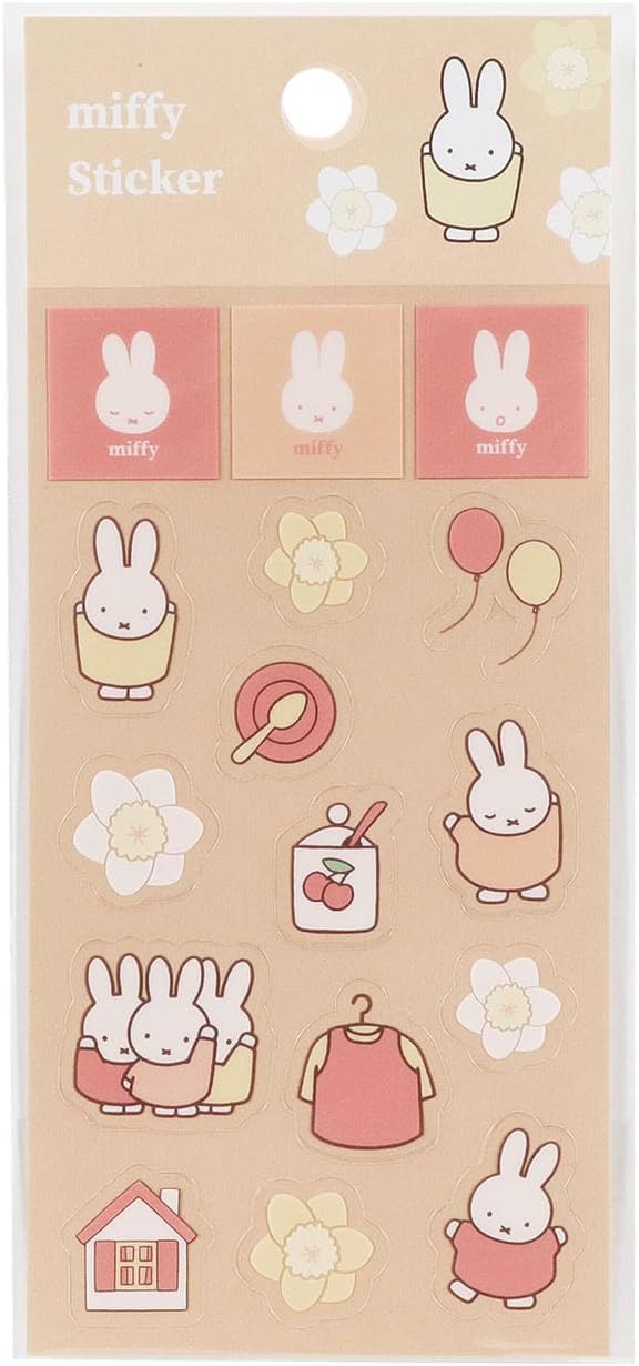 ミッフィー シールB(EB429B)(199935) サーモンピンク フラワーシリーズ ヒヤシンスmiffy sticker みっふぃー ビーエスエス(mail 190)