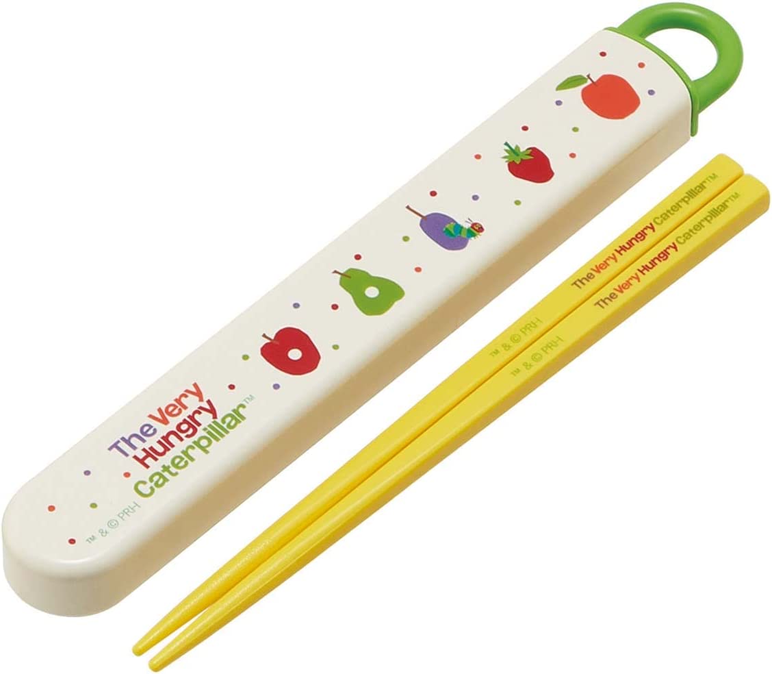 ●はらぺこあおむし/抗菌スライド箸＆箸箱セット(名入れスペース付お箸)(ABS2AMAG)(588037)/16.5cm/エリ..