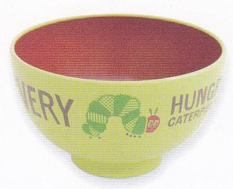 ●はらぺこあおむし/塗汁椀M/グリーン(807519)/エリック・カール/金正陶器(mail 290)