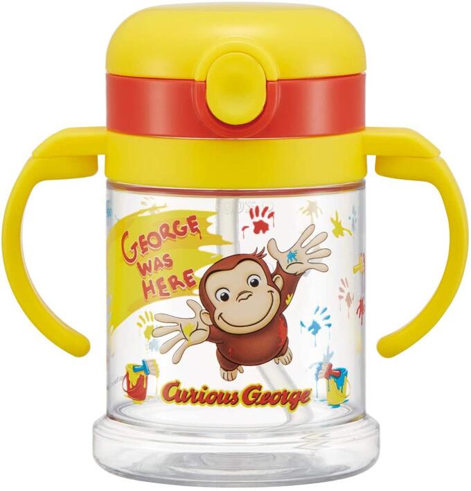 ●おさるのジョージ/折りたたみストローマグ(KSHW1N)(4973307470578)/1才頃〜/260ml/スケーター(mail 450)