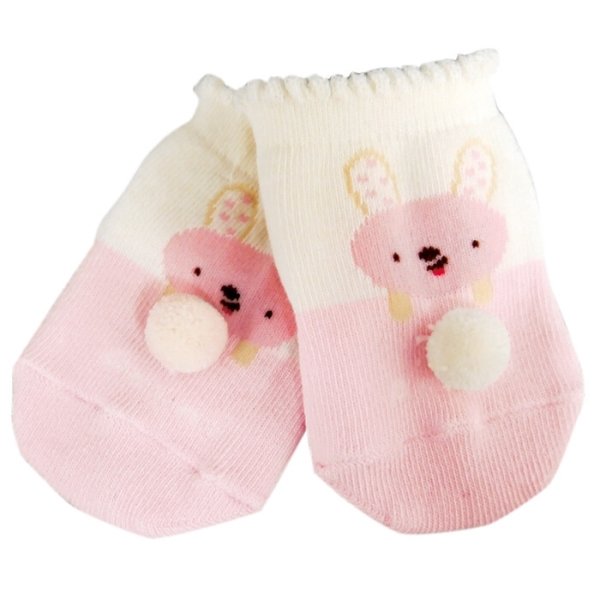 ●アナノカフェ/ベビーポンポンソックス/ピンク(55033)/モンスイユ/マークス(mail 190)