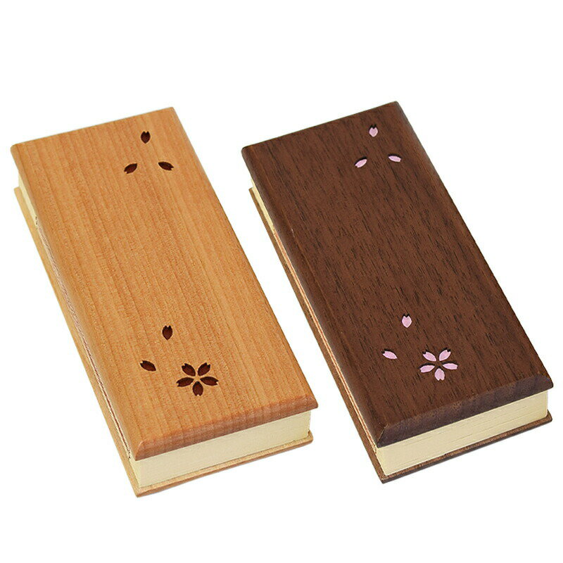 木製過去帳 さくら 3.5寸 過去帳 国産品 日本製 日付なし モダン モダン過去帳 天然木 ウォールナット 樺桜 かばざくら 仏具 ナチュラル