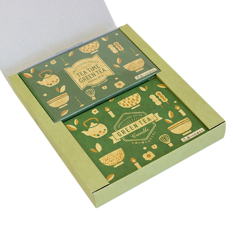 ローソク 線香 贈答用 進物用 丸叶むらた TEA TIME GREEN TEA Gift 緑茶の香り ギフトセット ハーフ寸お香 ミニサイズろうそく お供え ...