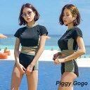 ビキニ水着レディース 夏 ビキニ2点セット水着 体型カバー 韓国風 ボリューム 半袖水着 小胸バンドゥビキニ 水着 セパレート 40代 スイムウェア 温泉 ママ...