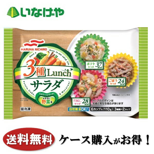 送料無料 冷凍食品 お弁当 おかず マルハニチロ 3種LUNCHサラダ 6カップ入 110g 10袋 ケース 業務用