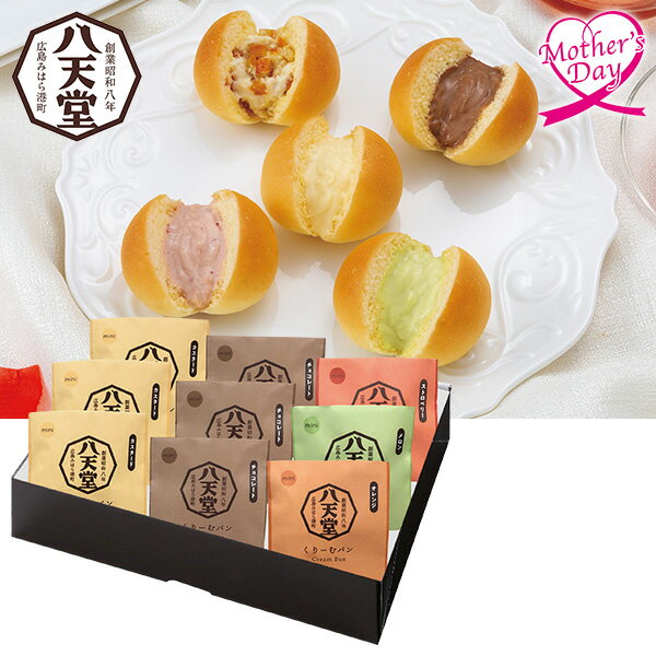 母の日 スイーツ プレゼント ギフト スイーツ お菓子 食べ物 八天堂 ミニくりーむパン 5種9個詰合せ 型番:C046 メッセージカード 母の日ギフト 母の日2026 送料無料 贈答用 詰め合わせ お取り寄せ 人気 高級 家族 両親 お祝い 御祝 お礼