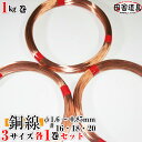 銅線 銅針金 銅筋金 正銅針金 CU線 copper wire田舎道具 針金 正銅ワイヤー DIY針金 銅線 16番・18番・20番×各1巻入 銅針金 針金線径...