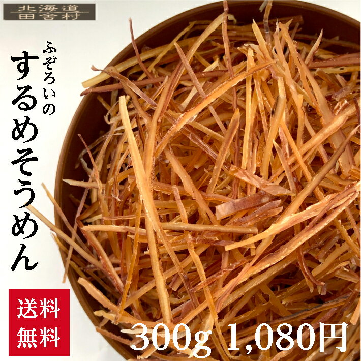 するめソーメン(得用) 300g 送料無料 不揃い 訳あり 大容量 いか そーめん おつまみ おやつ 業務用 珍味 不二屋 するめそうめん