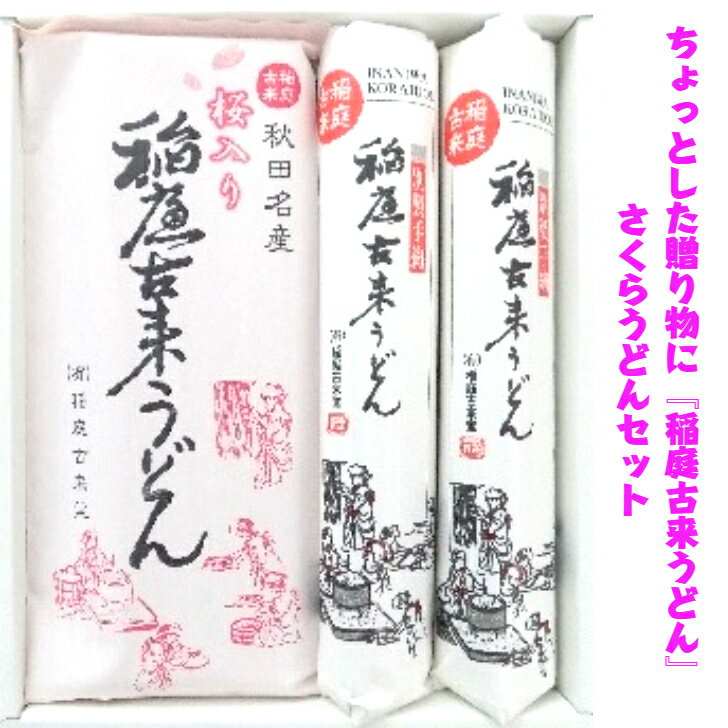 稲庭古来うどん さくらうどんセット 稲庭 うどん 乾麺 ふるさと納税 贈り物 ギフト中元 歳暮 手作り