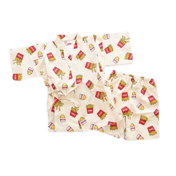 [ニコフラート] モダン 甚兵衛 キッズ アイボリー 100