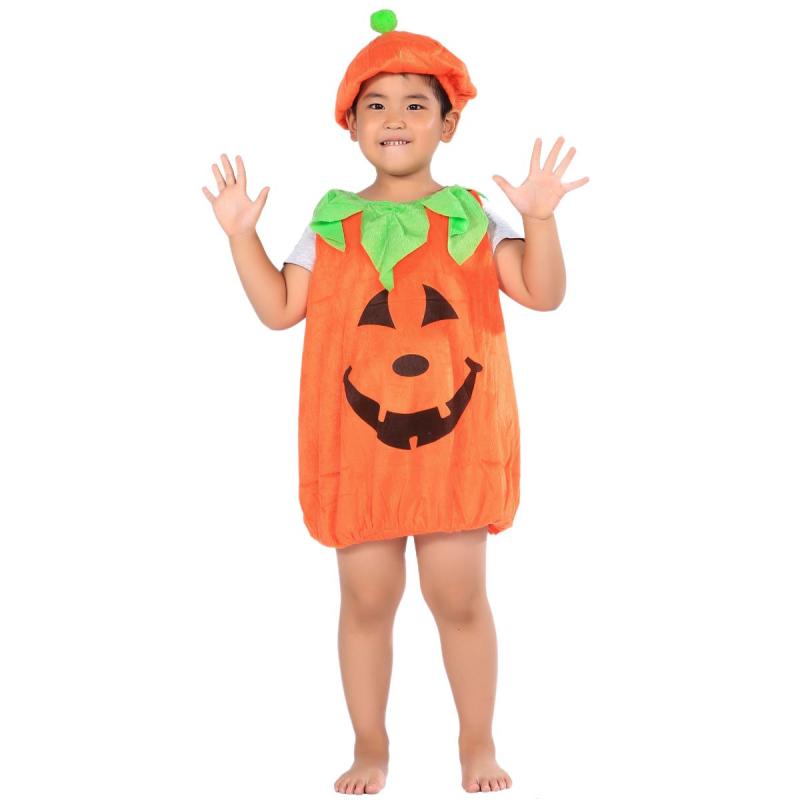 [FJK] パンプキン（かぼちゃ衣装） 帽子 セット キッズサイズ