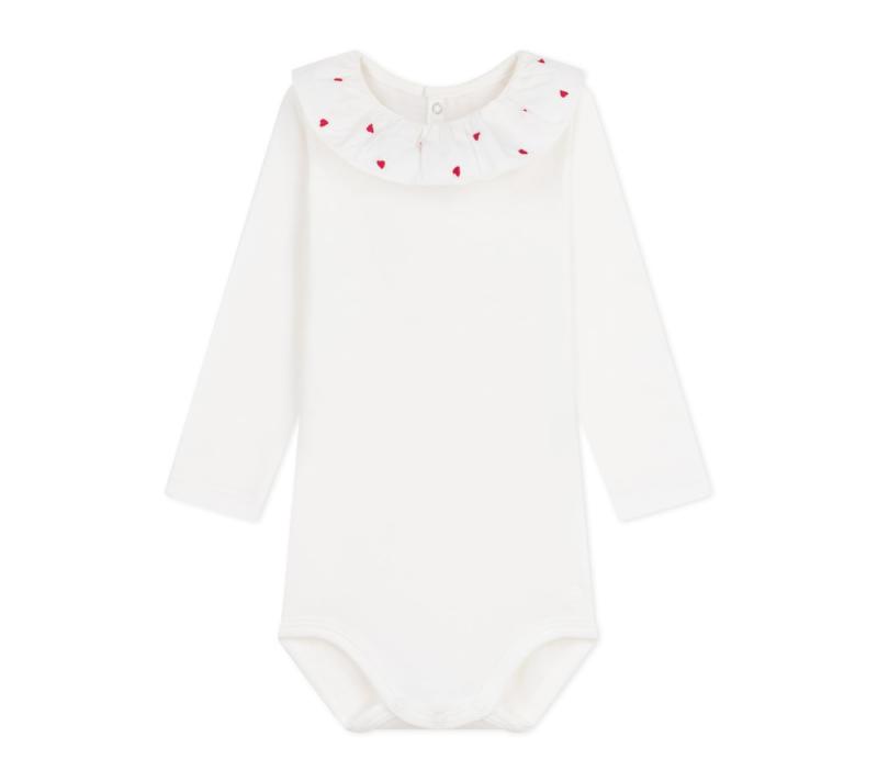 [プチバトー] 衿つき長袖ボディ A0DX9 オフホワイト 12ヶ月 74cm