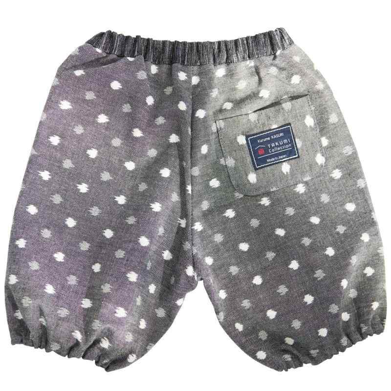 TAKUMI Collection ベビー ズボン もんぺっぺ 久留米絣 (綿100％ / 日本製) 丈調節可 ウエストゴム調節..