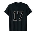 17 - 数字 背番号 ユニフォーム ナンバリング ナンバー【ブラック/黒 の文字】スポーツ 野球 サッカー 部活 Tシャツ
