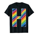 英文字 H レズビアン、ゲイプライド、バイセクアル、トランス文字 H LBGTQ Tシャツ