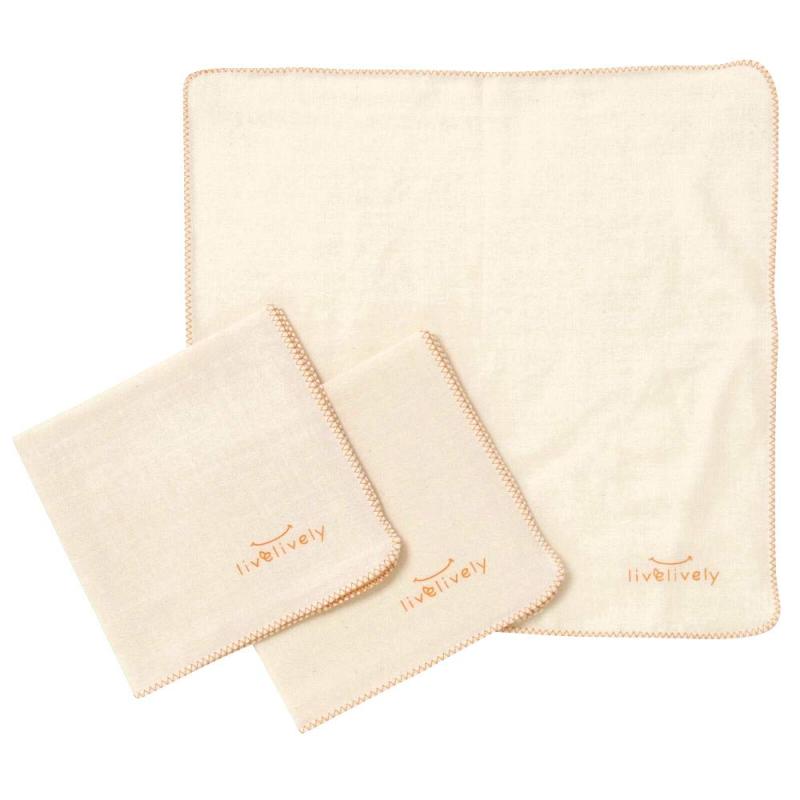ベビー用 ガーゼセット 【オーガニックコットン100% 日本製】 livelively リブリブリ ガーゼハンカチ ..