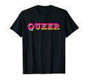 Queer Pride LGBTQ プライドブロック文字 Tシャツ