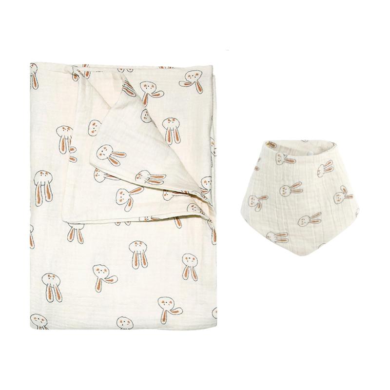 [Rose Halcyon] おくるみ 四重ガーゼ 正方形 3点セット ベビーブランケット ベビーバスタオル 赤ちゃん 新生児 スワドル 出産祝い 95*95cm 綿100％