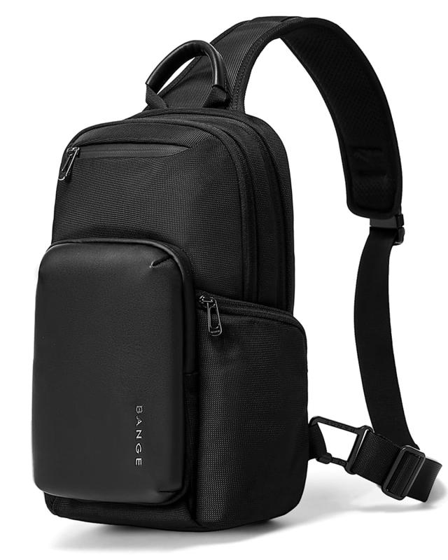 [YESLAU] ショルダーバッグ メンズ ボディバッグ 大容量 肩掛け 斜めがけ バッグ ワンショルダーバッグ 防水 iPad収納可能 人気 通勤 旅行 スポーツ ブラック