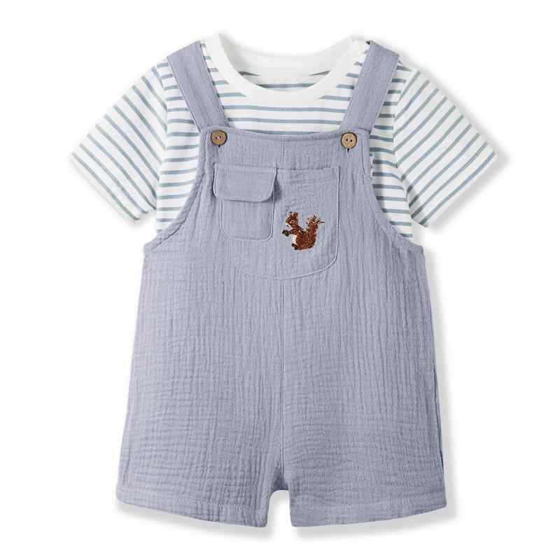[Volunboy] ベビー服 夏 半袖 tシャツ サロペット 2点セット 赤ちゃん 服 オーバーオール 男の子 女の..