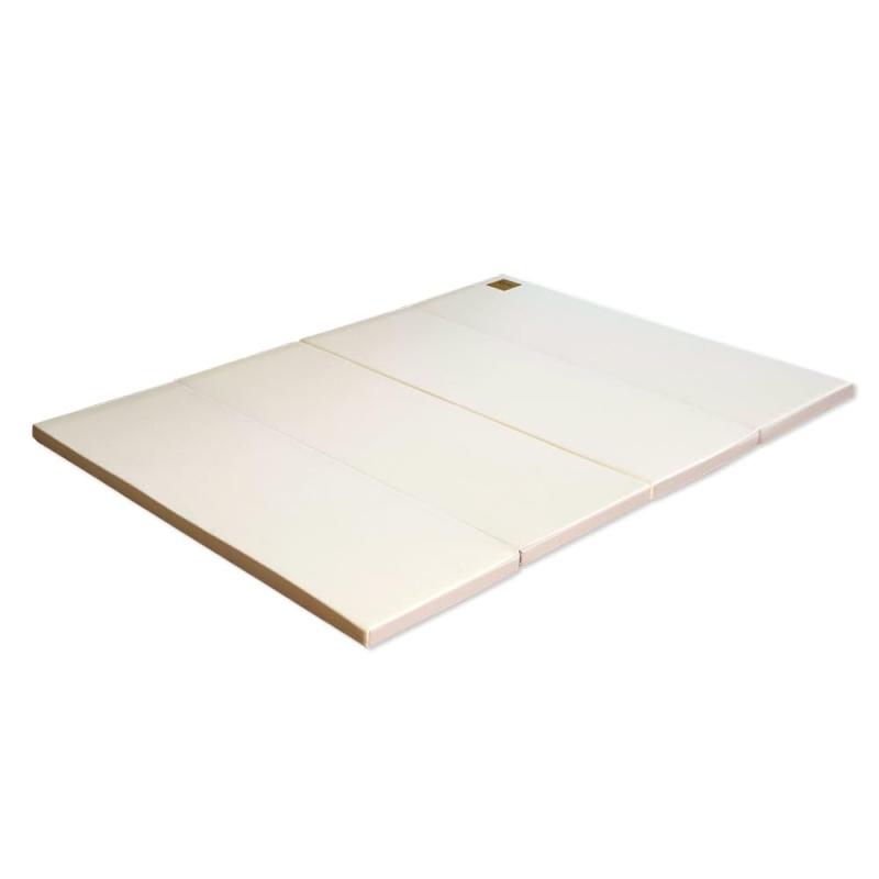 thesun 4段 アップグレード 抗菌 プレイマット 厚み4cm カラズマット 折りたたみマット床暖房対 厚手 生活防水 出産祝い 防音 ライトベージュ(ライトベージュ)