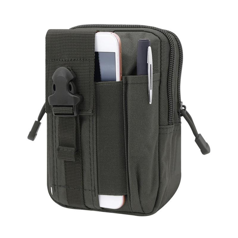 多機能ポーチ ウエストバッグ 携帯電話用 軽量 防水 耐摩耗性 旅行 アウトドア ハイキング 持ち運びに便利 (ブラック)