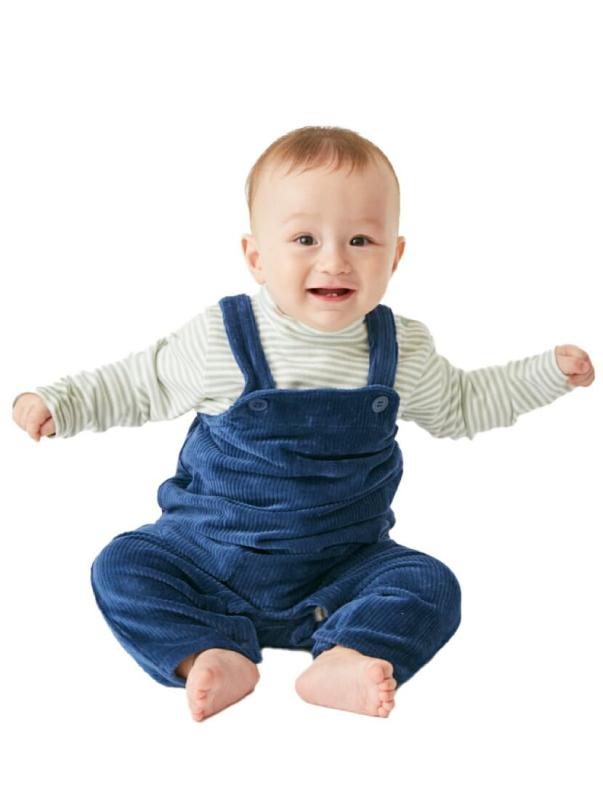 [ever closet] サロペット ベビー ベビー服 男の子 女の子 ニット オーバーオール コーデュロイ風 秋服..