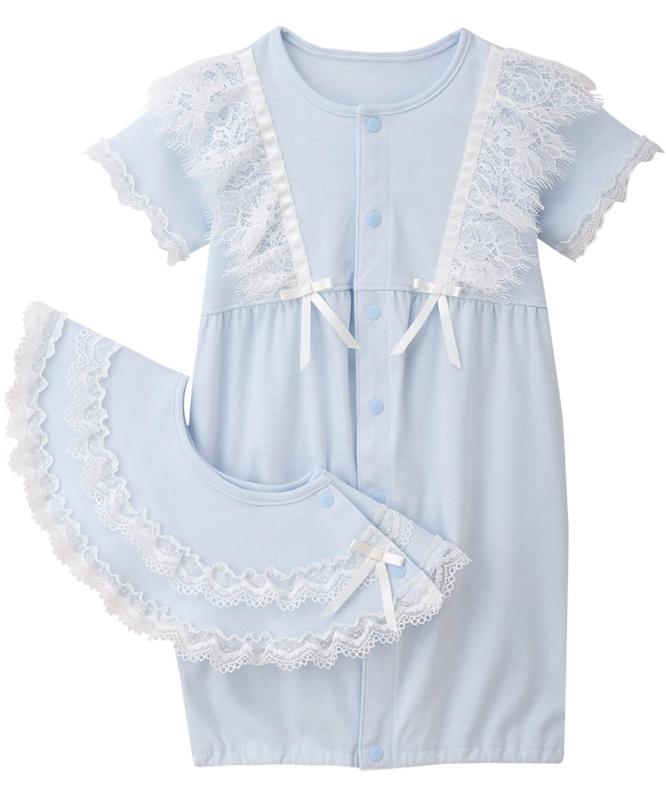 [ワコールベビー] ベビープレオール 【ワコール プレミアム】 スタイセット 綿100％(本体) 前あきタイプ 半袖 BGU551 2