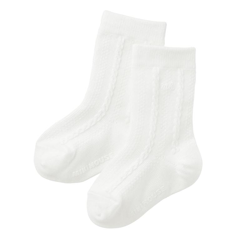 [ミキハウス] ソックス 靴下 ベビーソックス 無地 シンプル 日本製 男の子 女の子 ベビー ベビー服 赤ちゃん 退院 お宮参り フォーマル 40-9611-496