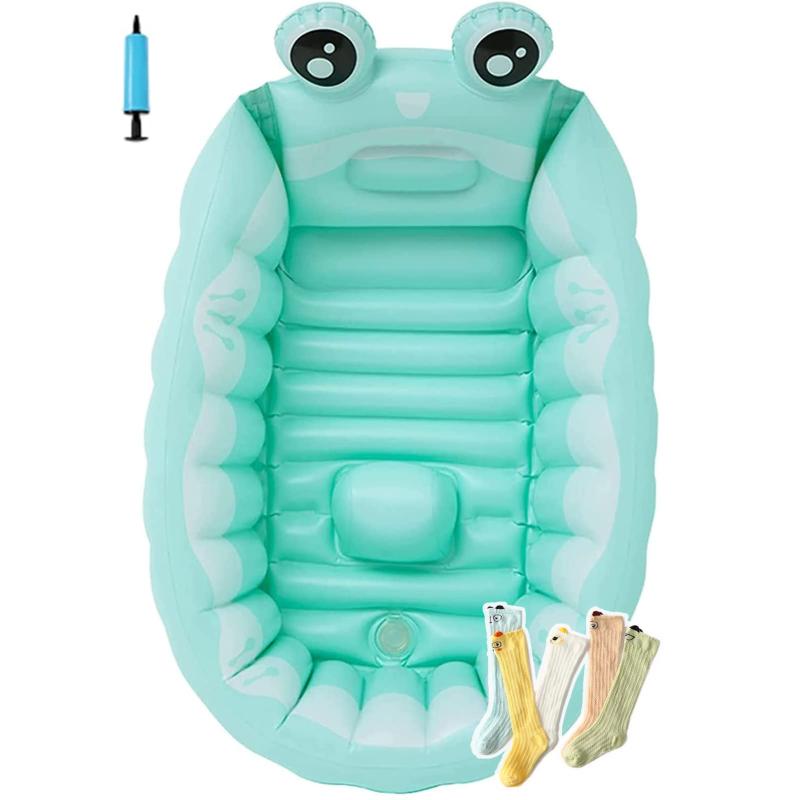 Phang ベビーバス 赤ちゃん浴槽 子供用風呂 児童バスタブ ふかふか 折りたたみ 空気入れポンプ付き 滑..