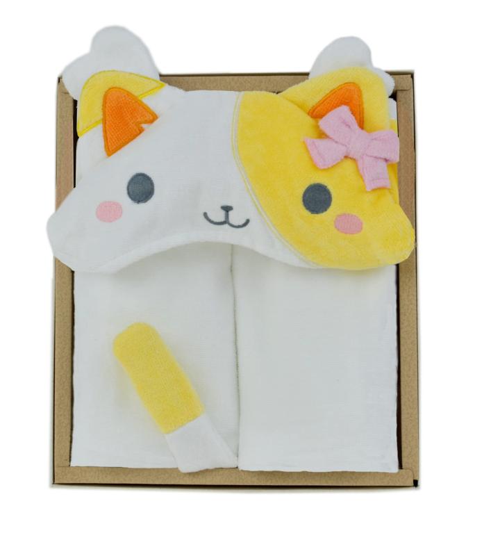 DEIGO(ディーゴ) 出産祝い フード付きバスタオル ギフトセット 女の子 ベビー ギフト キティ ホワイト #61290